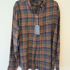 Weatherproof Men's Casual Plaid Shirt - Blue and Brown